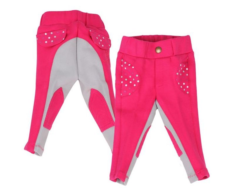 QHP Mickey ridebukse str 56-104 Rosa / Blå