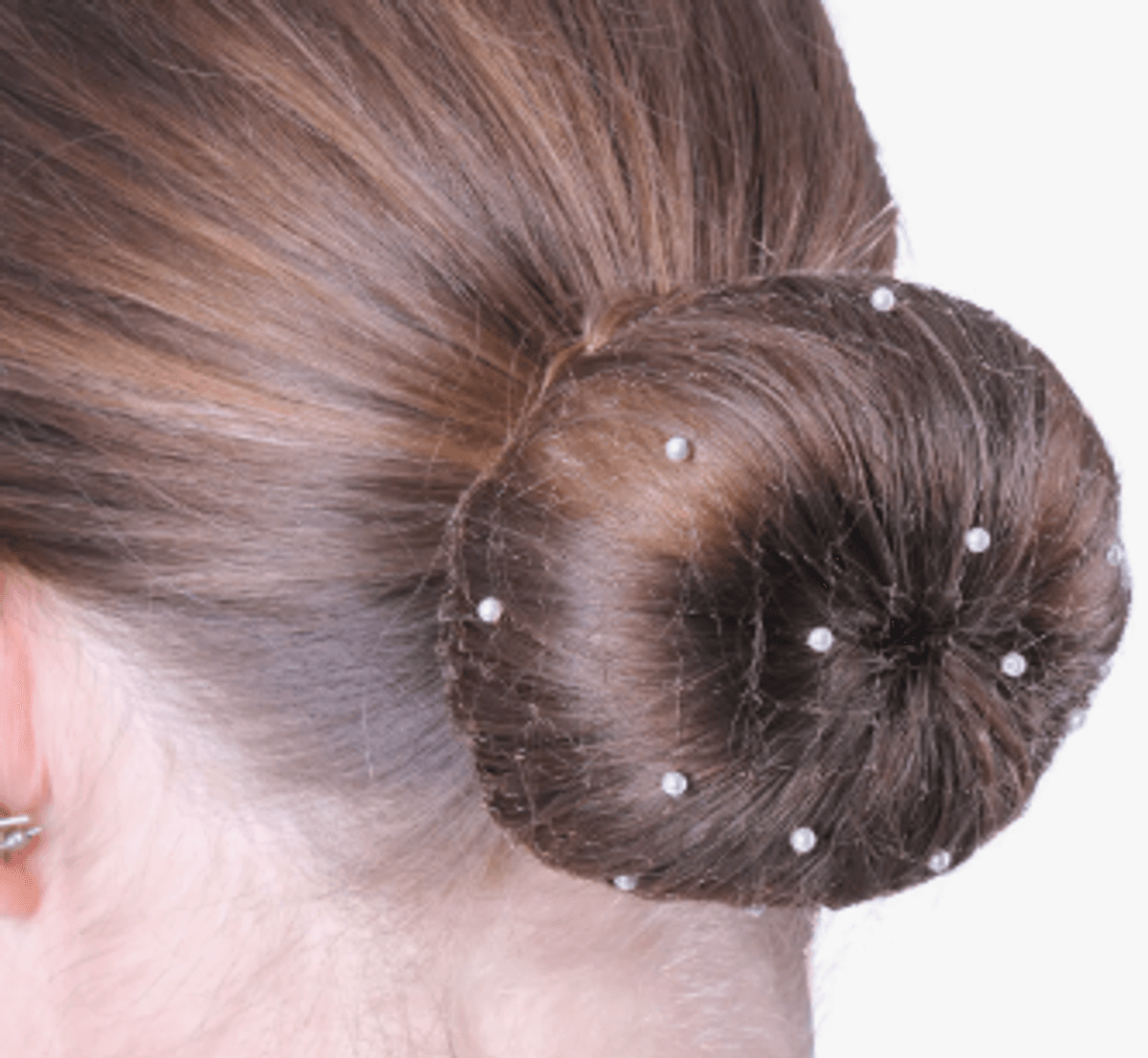 Hårnett - netting med sølvkrystaller