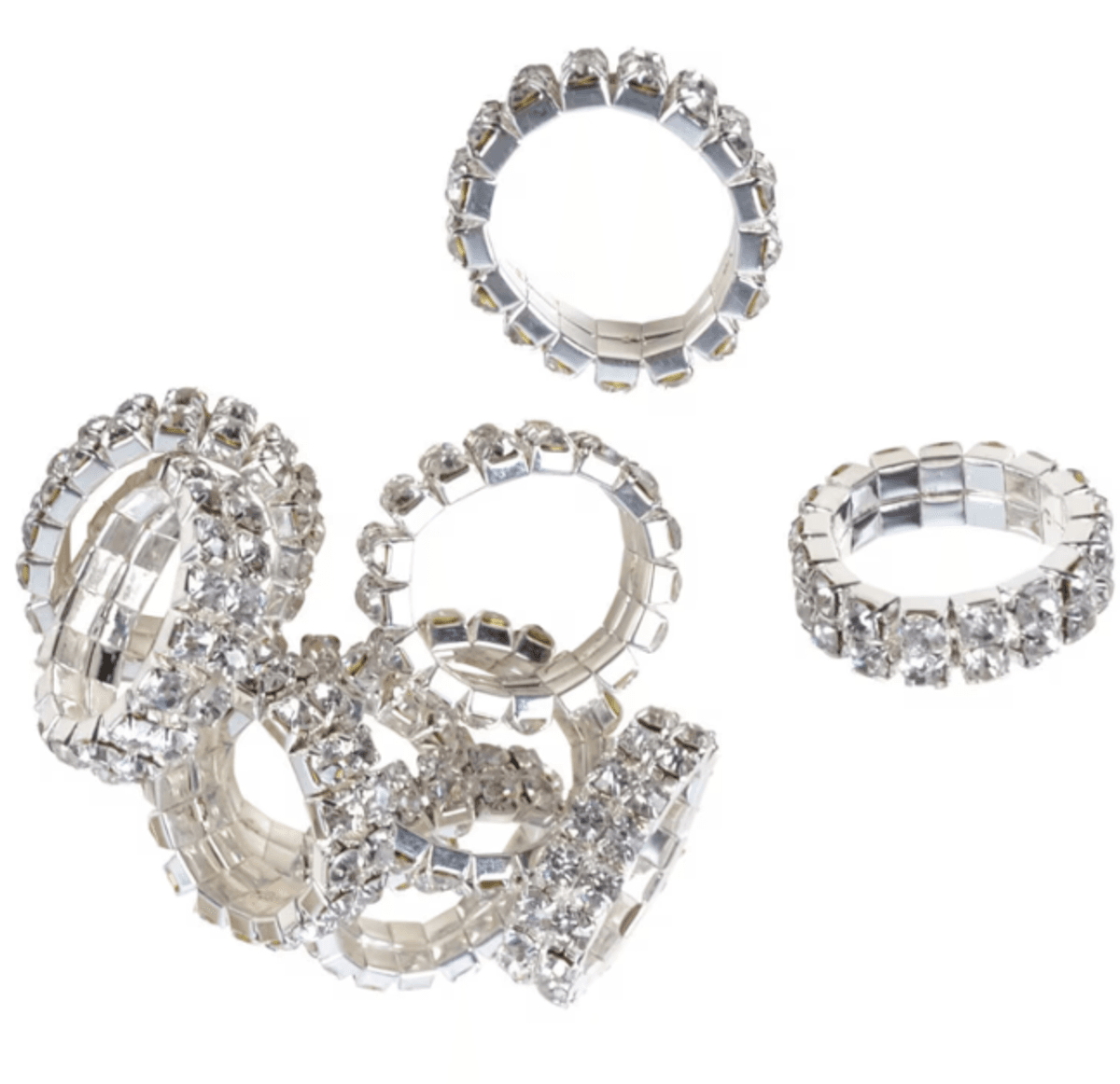 Flettebånd med krystallstener 2cm 2 rader